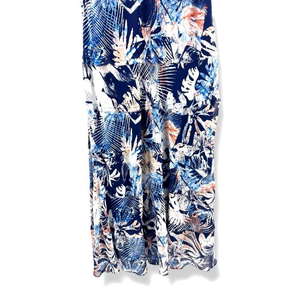Jones Tropical Palm Print Chiffon Tiered Maxi Dress Size 22W 3X Plus Sz Summer - Picture 7 of 11